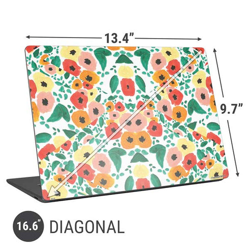 Bouffants and Broken Hearts Geometric Flowers Universal Laptop 16.6in (13.4 x 9.7in) Skin